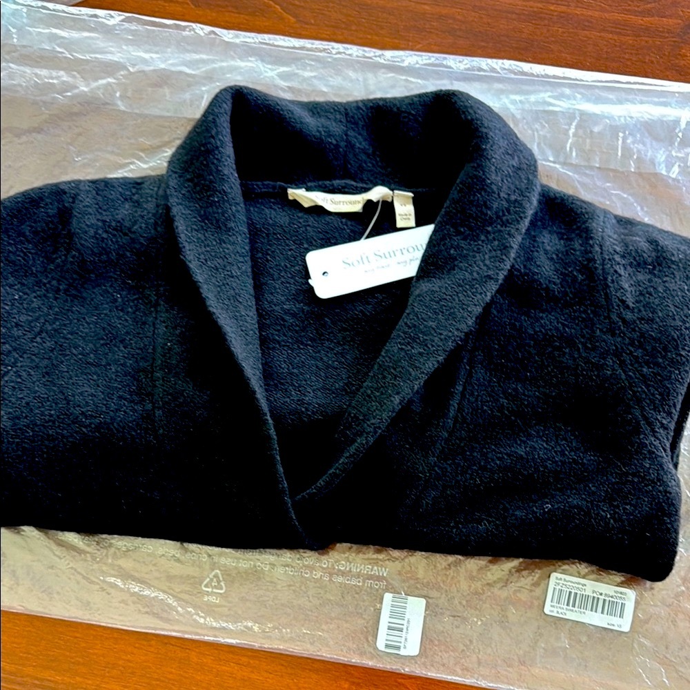 Soft Surroundings NWT Black V-Neck Sweater with Relaxed Fit